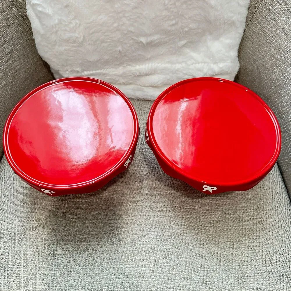 Target Bullseye's Christmas 2025 Ceramic Red Holiday Cake Stand 4